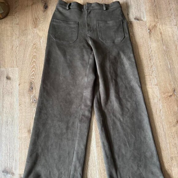 Ruti Green Suede Wide Leg Pants Size 1 - Picture 1 of 5